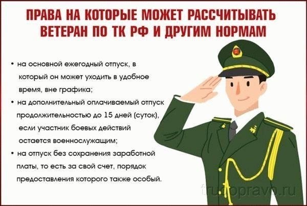 Критерии, по которым ветераны боевых действий могут подать заявление на отпуск без сохранения заработной платы